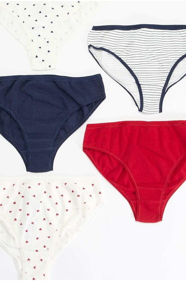 Pack of 5 Printed Briefs WHITE