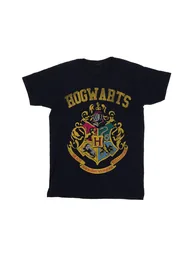 Harry Potter Womens/Ladies Hogwarts Varsity Cotton Boyfriend T-Shirt - Navy Blue - 1