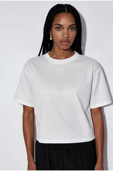 BDART Stone Detailed Crew Neck T-Shirt