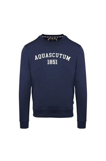 Aquascutum Mens Arched Logo Sweatshirt - Navy