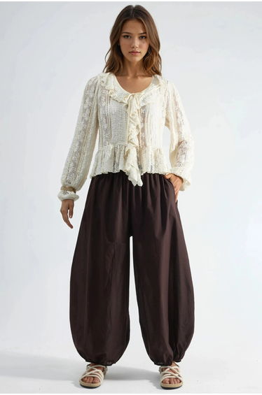 BUSEM Elastic Waist Balloon Pants