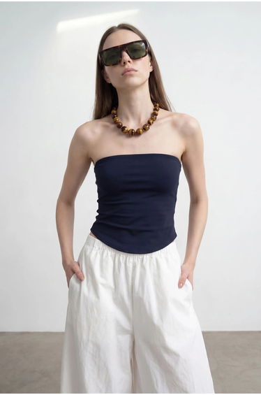 Dilvin Women’s Strapless Crop Bandeau Top
