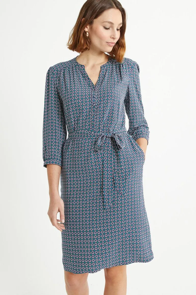 Geometric Print Shift Dress