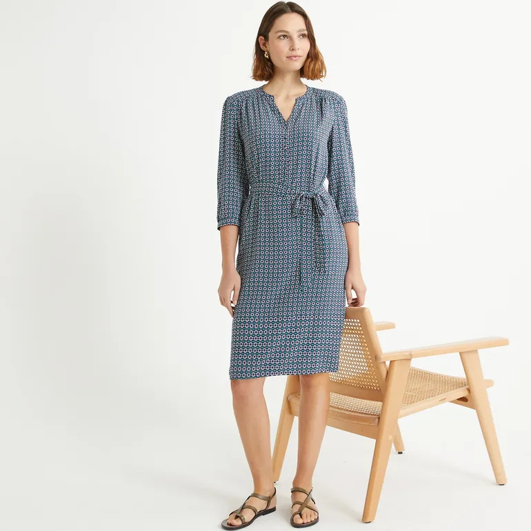 Geometric Print Shift Dress - 1