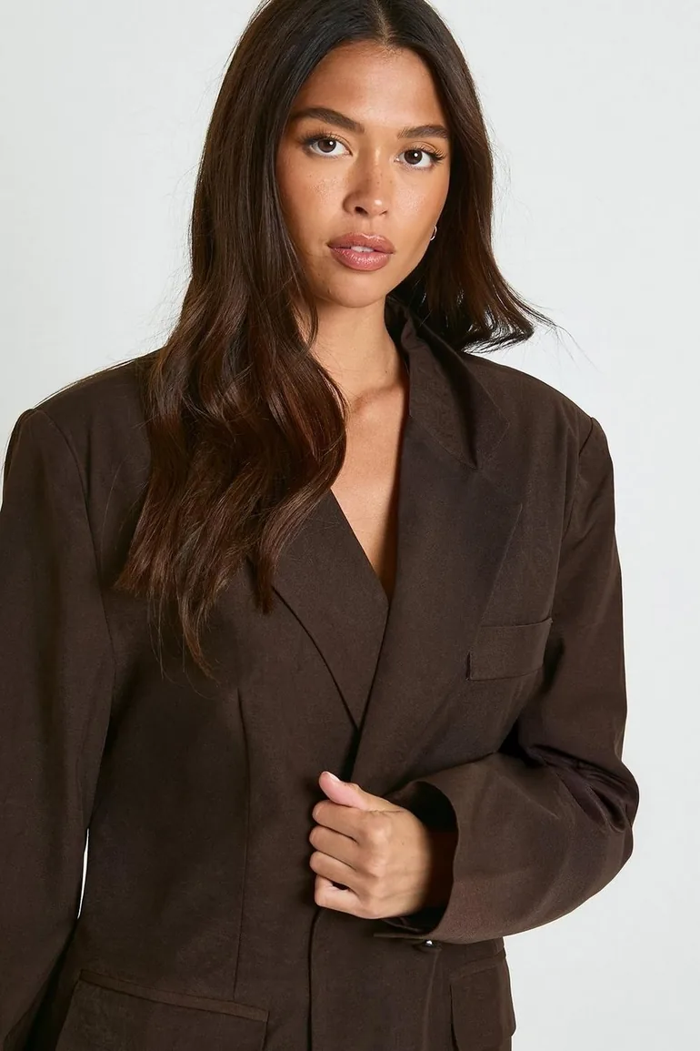 بليزر بأزرار مزدوجة - بني - 3