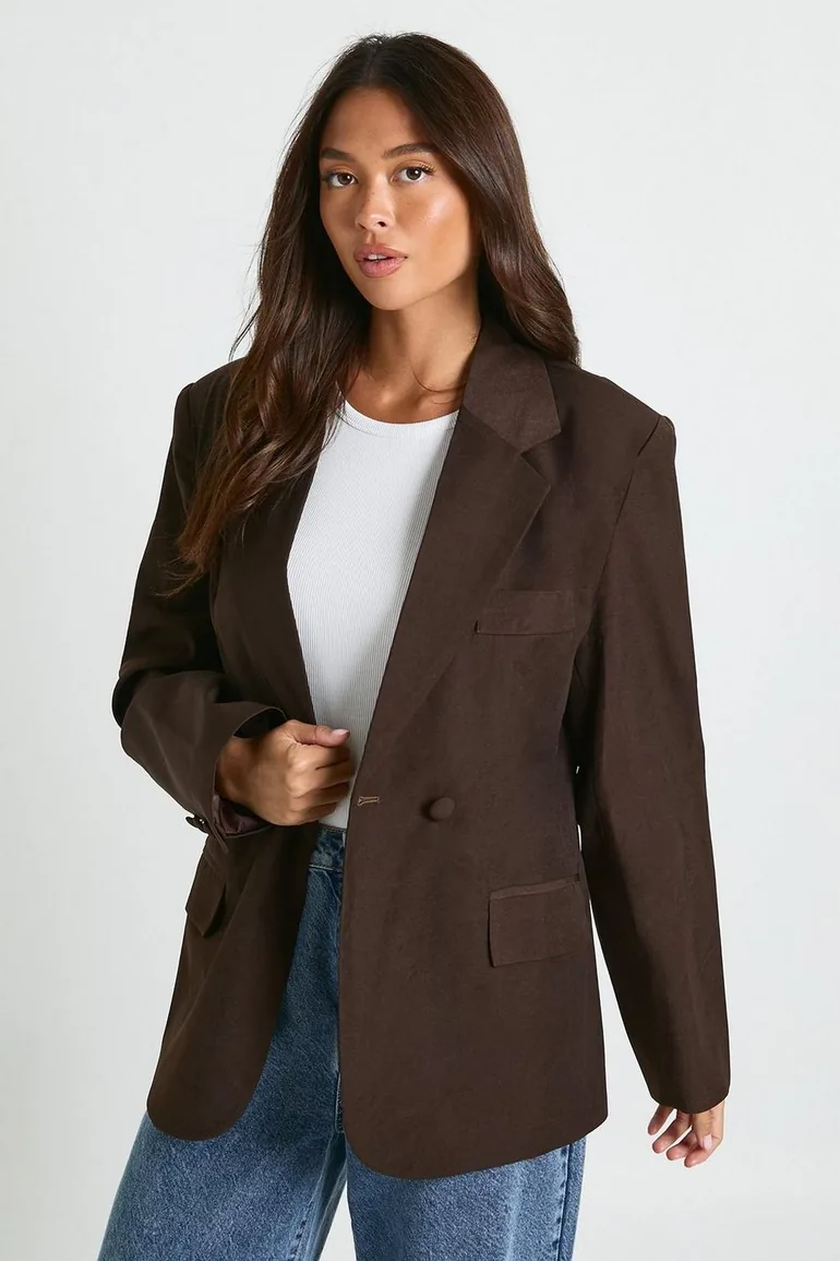 بليزر بأزرار مزدوجة - بني - 1