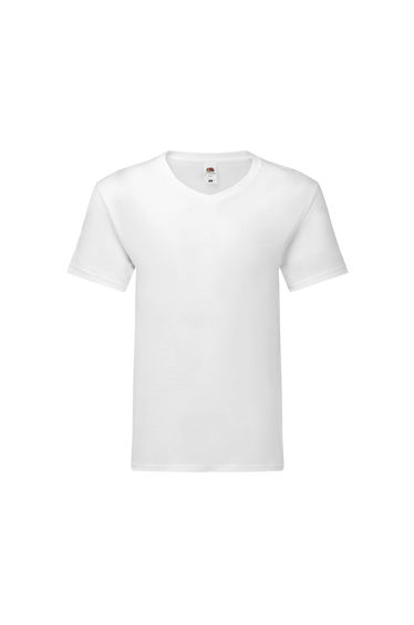 Fruit Of The Loom Mens Iconic 150 V Neck T-Shirt - White