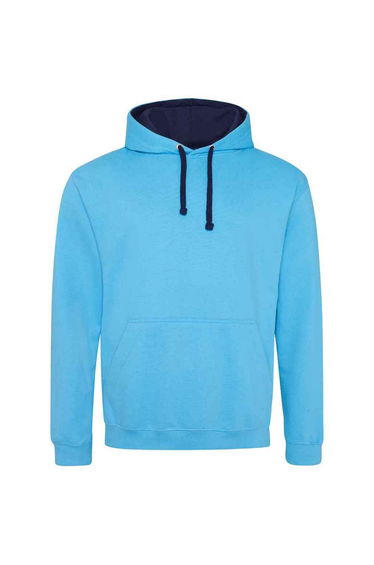 Awdis Womens/Ladies Varsity Hoodie - Hawaiian Blue/Oxford Navy
