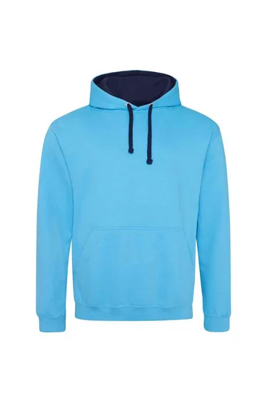 Awdis Womens/Ladies Varsity Hoodie - Hawaiian Blue/Oxford Navy