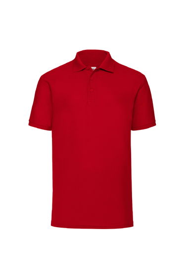Fruit Of The Loom Mens 65/35 Pique Short Sleeve Polo Shirt - Red