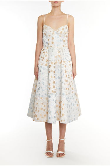 Leyla Jacquard Patchwork Skater Dress