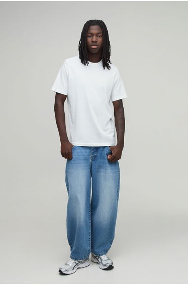 Essential Barrel Fit Jeans - mid blue