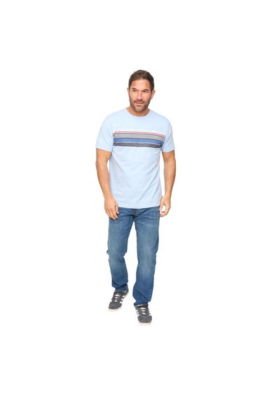 Bewley & Ritch Mens Laylen T-Shirt - Light Blue Stripe