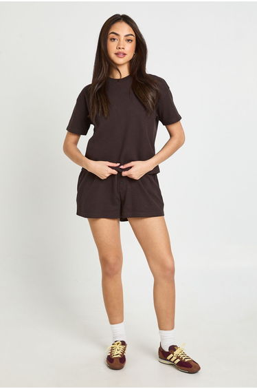 Waffle Henley Shorts - chocolate