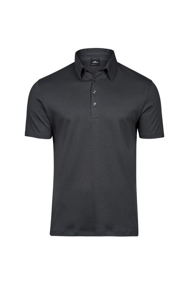 Tee Jays Mens Pima Cotton Interlock Polo Shirt - Dark Grey