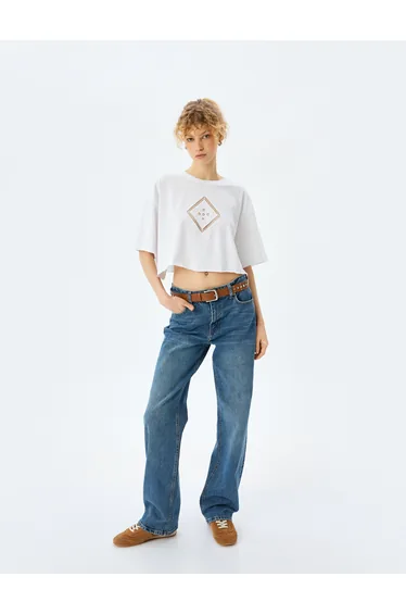 Embroidered Crop T-Shirt
