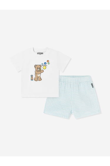 Moschino Baby Boys Teddy Bear Short Set in Blue