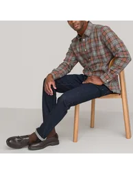 Checked Cotton Shirt in Regular Fit with Spread Collar - 1