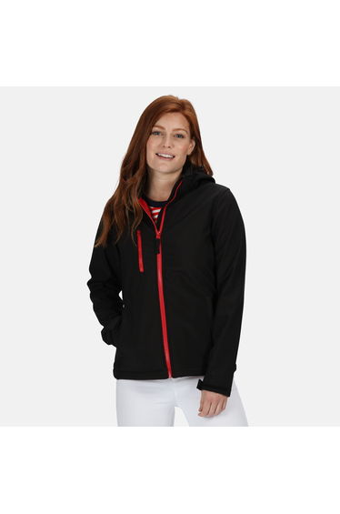 Regatta Womens/Ladies Venturer 3 Layer Membrane Soft Shell Jacket - Black/Red