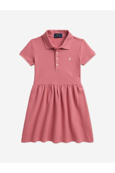 Ralph Lauren Girls Polo Waist Dress in Pink