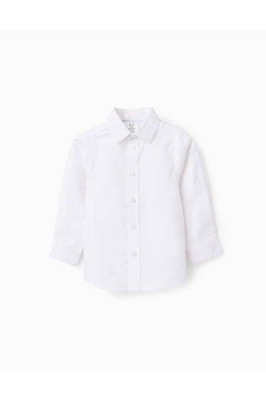 Shirt in Cotton Oxford for Baby Boys, White