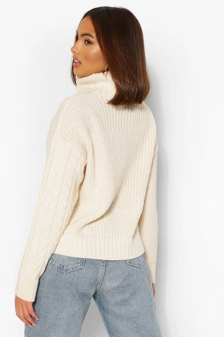 Cable Knit Jumper - rust - 1