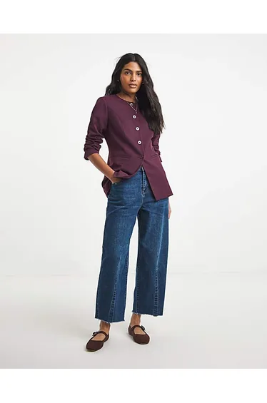 Simply Be Aubergine Collarless Blazer