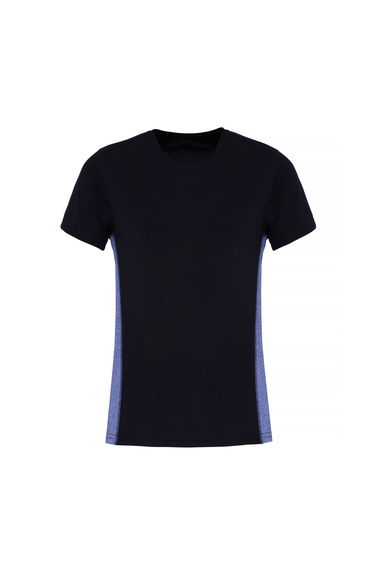 TriDri Womens/Ladies Contrast Panel Performance T-Shirt - Navy/Blue Melange