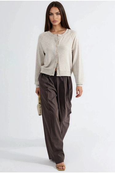 BUSEM Crew Neck Buttoned Cardigan