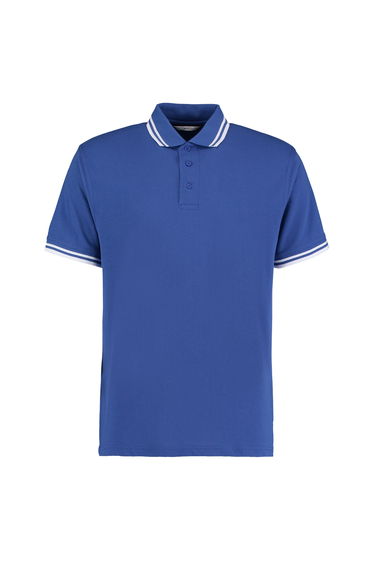 Kustom Kit Mens Tipped Piqué Short Sleeve Polo Shirt - Royal/White