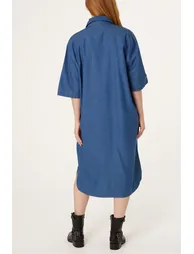 Button Front Shirt Dress - 4