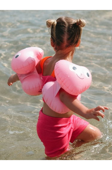 Sunnylife Girls Poppy The Peach Inflatable Arm Bands in Pink (18.5cm)