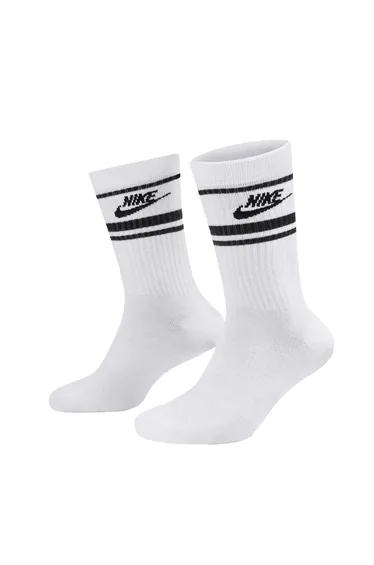 Nike Unisex Adult Sportswear Essential Everyday Crew Socks (Pack of 3) - White/Black