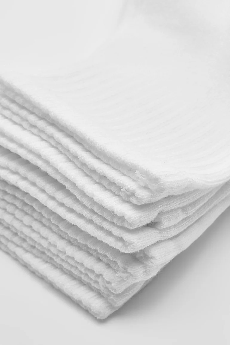 Plain White 5 Pack Ankle Sport Socks - white - 2