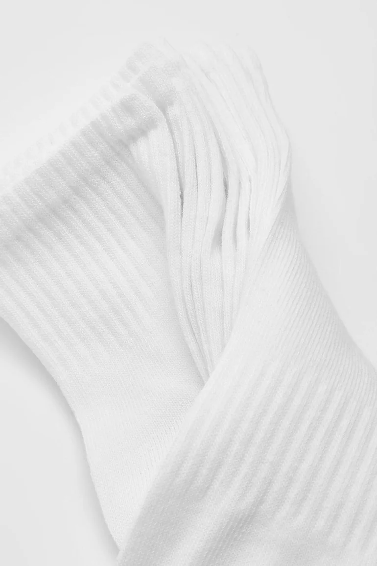 Plain White 5 Pack Ankle Sport Socks - white - 3