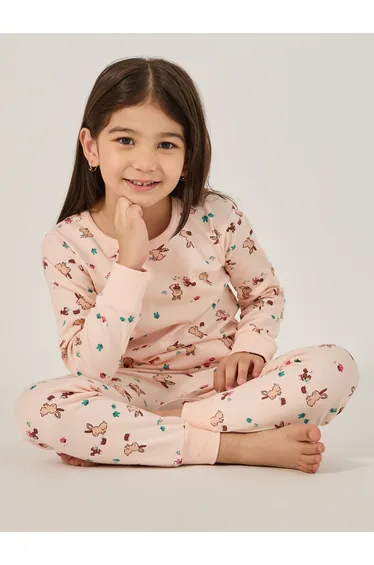 All-Over Print Round Neck T-Shirt and Pyjama Set