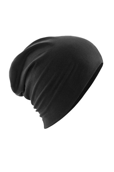 Beechfield Unisex Hemsedal Cotton Slouch Beanie - Black