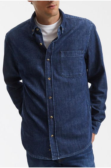 Denim Regular Fit Shirt with Long Sleeves
