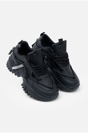 Lemonade Crystal Track Luxe Chunky Trainers Black