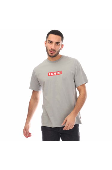 Men's Levis Relaxed Fit Box Tab T-Shirt in Grey