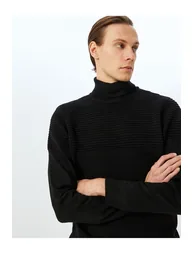 Crew Neck Textured Knitwear Sweater - 1