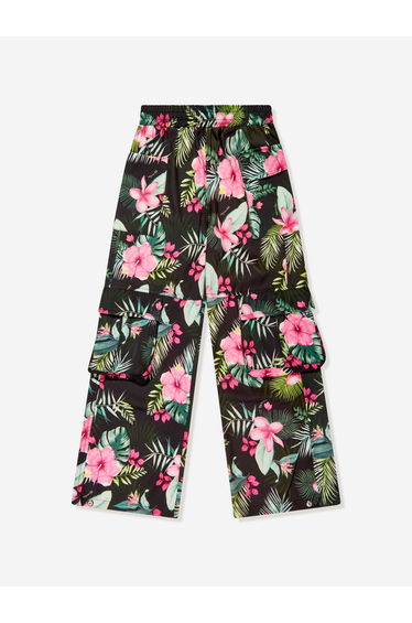 Girls Jungle Cargo Trousers in Black