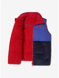 Boys Reversible Puffer Gilet in Blue - 1