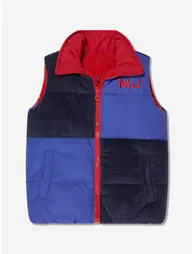 Boys Reversible Puffer Gilet in Blue - 3