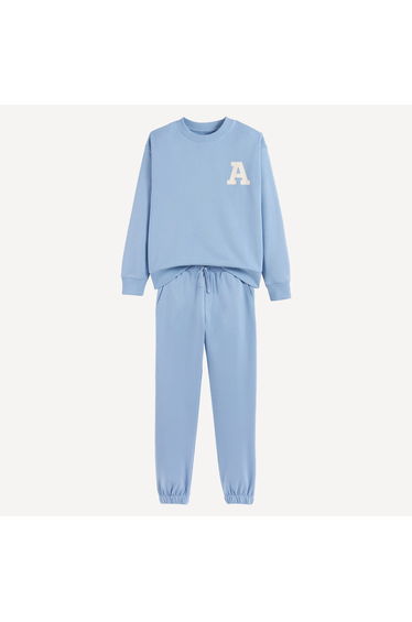 Fleece Crew Neck Sweatshirt and Joggers Outfit