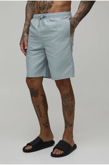 Tall Long Length Swim Short - grey