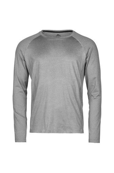 Tee Jays Mens CoolDry Long-Sleeved T-Shirt - Grey Melange