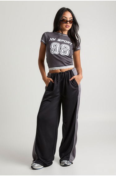 Tricot Contrast Side Panel Adjustable Cuff Jogger