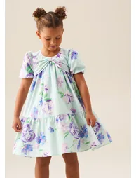 Lucia Puff Sleeve Bow Front Dress - 1