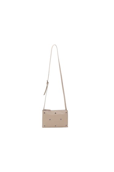 Firetrap Eyelets Faux Leather Crossbody Bag - Beige